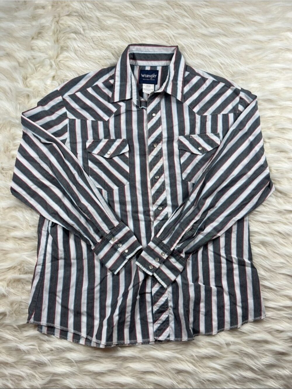 Wrangler Pearl Snap Shirt XL Multi Color Striped
